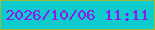 文字の大きさ：5、枠の色：9bbb36、背景の色：0eccce、文字の色：8f17f0 無料ブログパーツのブログ時計