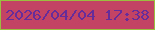 文字の大きさ：4、枠の色：9bbd40、背景の色：c24364、文字の色：662c99 無料ブログパーツのブログ時計