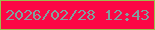 文字の大きさ：2、枠の色：9bbe4c、背景の色：fc0745、文字の色：7fa19e 無料ブログパーツのブログ時計