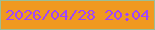 文字の大きさ：5、枠の色：9bbe95、背景の色：f09920、文字の色：a046f9 無料ブログパーツのブログ時計