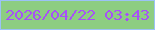 文字の大きさ：1、枠の色：9bc2f7、背景の色：8dcd82、文字の色：a751f7 無料ブログパーツのブログ時計