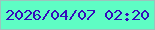 文字の大きさ：4、枠の色：9bc4bd、背景の色：5efdc4、文字の色：350cbc 無料ブログパーツのブログ時計
