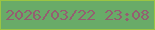 文字の大きさ：2、枠の色：9bc542、背景の色：69ab68、文字の色：945e71 無料ブログパーツのブログ時計