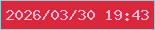 文字の大きさ：2、枠の色：9bc6d8、背景の色：db273c、文字の色：fab8d5 無料ブログパーツのブログ時計