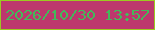 文字の大きさ：4、枠の色：9bca21、背景の色：bd386d、文字の色：43ba5a 無料ブログパーツのブログ時計