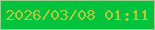 文字の大きさ：2、枠の色：9bcb90、背景の色：03c33c、文字の色：b5c93a 無料ブログパーツのブログ時計