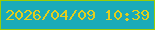 文字の大きさ：1、枠の色：9bcc05、背景の色：1aabb9、文字の色：e3ce1d 無料ブログパーツのブログ時計