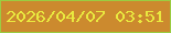 文字の大きさ：1、枠の色：9bcc41、背景の色：cc8a2e、文字の色：e9e93f 無料ブログパーツのブログ時計