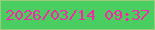 文字の大きさ：2、枠の色：9bcc7e、背景の色：4acd61、文字の色：fc27a3 無料ブログパーツのブログ時計