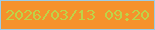 文字の大きさ：4、枠の色：9bcce7、背景の色：f5922c、文字の色：bed348 無料ブログパーツのブログ時計
