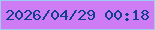 文字の大きさ：3、枠の色：9bccf2、背景の色：ce7cf4、文字の色：0f3f8e 無料ブログパーツのブログ時計