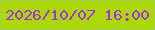 文字の大きさ：3、枠の色：9bd052、背景の色：abd803、文字の色：a331e6 無料ブログパーツのブログ時計