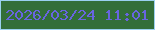文字の大きさ：1、枠の色：9bd0f0、背景の色：336e39、文字の色：6865e0 無料ブログパーツのブログ時計