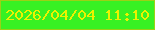 文字の大きさ：4、枠の色：9bd116、背景の色：38f123、文字の色：edf200 無料ブログパーツのブログ時計