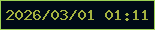 文字の大きさ：2、枠の色：9bd154、背景の色：000a16、文字の色：a5b340 無料ブログパーツのブログ時計