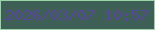 文字の大きさ：4、枠の色：9bd3a9、背景の色：3d5f55、文字の色：594599 無料ブログパーツのブログ時計