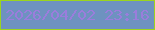 文字の大きさ：4、枠の色：9bd41e、背景の色：6e92c0、文字の色：9a7ddc 無料ブログパーツのブログ時計