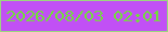 文字の大きさ：2、枠の色：9bd67f、背景の色：c150f5、文字の色：73dc3d 無料ブログパーツのブログ時計
