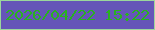 文字の大きさ：2、枠の色：9bd79c、背景の色：6555b8、文字の色：29b220 無料ブログパーツのブログ時計