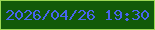 文字の大きさ：1、枠の色：9bd854、背景の色：115a09、文字の色：4764ed 無料ブログパーツのブログ時計