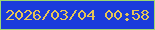 文字の大きさ：4、枠の色：9bd871、背景の色：1a3bdb、文字の色：e6c556 無料ブログパーツのブログ時計