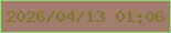 文字の大きさ：3、枠の色：9bd877、背景の色：a27d6d、文字の色：797829 無料ブログパーツのブログ時計