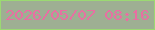 文字の大きさ：4、枠の色：9bd972、背景の色：9eaf93、文字の色：e86fa2 無料ブログパーツのブログ時計