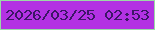 文字の大きさ：1、枠の色：9bdaa6、背景の色：b332e3、文字の色：3c1666 無料ブログパーツのブログ時計