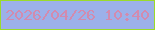 文字の大きさ：5、枠の色：9bdb2a、背景の色：9cb1e9、文字の色：d28bae 無料ブログパーツのブログ時計