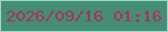 文字の大きさ：1、枠の色：9bdbbf、背景の色：468d78、文字の色：a73352 無料ブログパーツのブログ時計