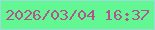 文字の大きさ：2、枠の色：9bdbda、背景の色：63f793、文字の色：ad5690 無料ブログパーツのブログ時計