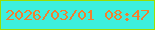 文字の大きさ：3、枠の色：9bdd02、背景の色：3df0de、文字の色：f27f2f 無料ブログパーツのブログ時計