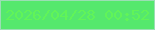 文字の大きさ：3、枠の色：9bdeb4、背景の色：55e86d、文字の色：61f458 無料ブログパーツのブログ時計