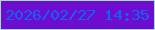 文字の大きさ：1、枠の色：9bdeff、背景の色：6e0dcf、文字の色：1164f1 無料ブログパーツのブログ時計