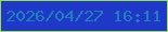 文字の大きさ：1、枠の色：9bdf48、背景の色：1f38c8、文字の色：2080b9 無料ブログパーツのブログ時計