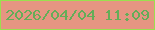 文字の大きさ：2、枠の色：9bdf4f、背景の色：e69582、文字の色：64ad58 無料ブログパーツのブログ時計