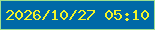 文字の大きさ：3、枠の色：9bdf91、背景の色：0069a7、文字の色：f3f529 無料ブログパーツのブログ時計