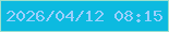 文字の大きさ：2、枠の色：9bdfce、背景の色：0cbae0、文字の色：9bd0fc 無料ブログパーツのブログ時計