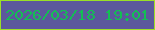 文字の大きさ：4、枠の色：9be026、背景の色：5c589c、文字の色：13be54 無料ブログパーツのブログ時計