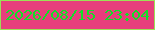 文字の大きさ：1、枠の色：9be156、背景の色：e73f7c、文字の色：10e028 無料ブログパーツのブログ時計