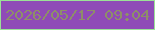 文字の大きさ：1、枠の色：9be197、背景の色：8f4bb7、文字の色：8e8f68 無料ブログパーツのブログ時計