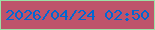 文字の大きさ：3、枠の色：9be1a6、背景の色：be536b、文字の色：0068d4 無料ブログパーツのブログ時計