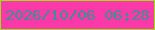 文字の大きさ：4、枠の色：9be212、背景の色：fb39a8、文字の色：3c9090 無料ブログパーツのブログ時計