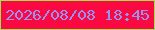 文字の大きさ：1、枠の色：9be44e、背景の色：fc0843、文字の色：9991f7 無料ブログパーツのブログ時計