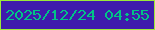 文字の大きさ：2、枠の色：9bea39、背景の色：3f1bac、文字の色：01c486 無料ブログパーツのブログ時計