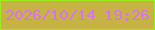 文字の大きさ：1、枠の色：9bec1a、背景の色：c6b343、文字の色：d972f4 無料ブログパーツのブログ時計