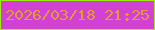文字の大きさ：4、枠の色：9bed12、背景の色：d241d3、文字の色：e09b38 無料ブログパーツのブログ時計