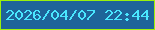 文字の大きさ：3、枠の色：9bf10c、背景の色：1e6499、文字の色：4ae7ff 無料ブログパーツのブログ時計