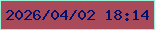 文字の大きさ：3、枠の色：9bf1d7、背景の色：a94a5a、文字の色：011170 無料ブログパーツのブログ時計