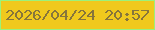 文字の大きさ：1、枠の色：9bf27b、背景の色：f0c91d、文字の色：87753b 無料ブログパーツのブログ時計
